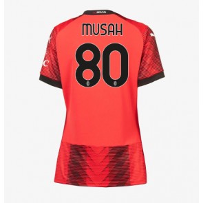 AC Milan Yunus Musah #80 Domaci Dres za Ženska 2023-24 Kratak Rukavima